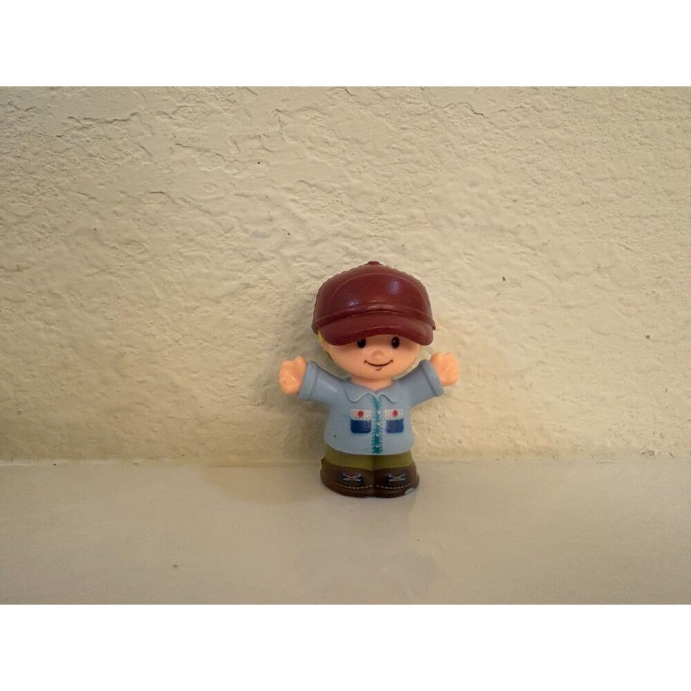 Fisher Price Little People Figure Blonde Hair Brown Cap Figure